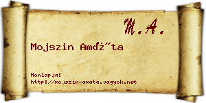 Mojszin Amáta névjegykártya